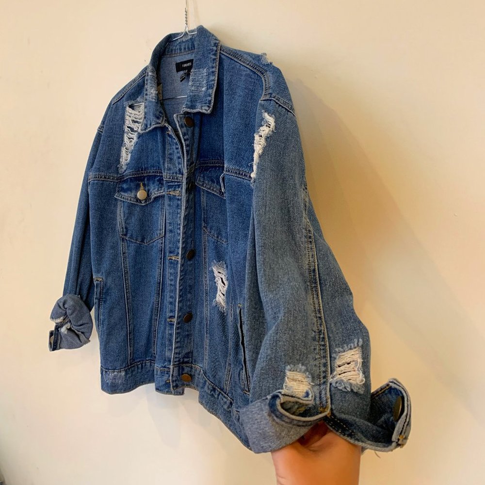 Women's Distressed Blue Jean Jacket